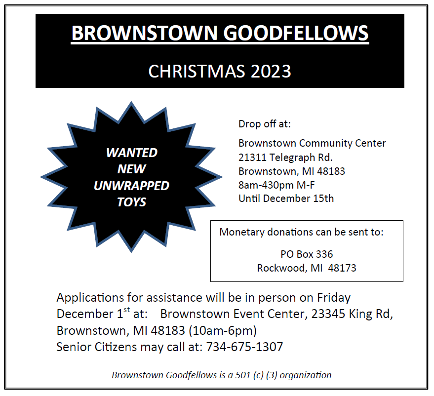 Brownstown Goodfellows Assistance 2023